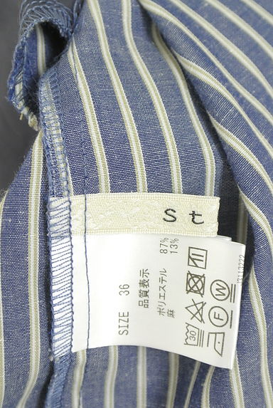 Stola.（ストラ）の古着「ベルト付きストライプシャツワンピース（ワンピース・チュニック）」大画像６へ
