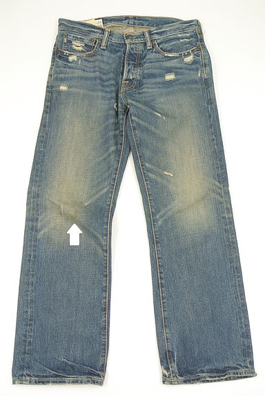 Abercrombie&Fitch（アバクロンビーアンドフィッチ）の古着「ダメージデニムパンツ（デニムパンツ）」大画像４へ