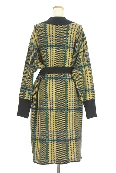 OSMOSIS（オズモーシス）の古着「チェック柄ロングニットカーディガン（カーディガン・ボレロ）」大画像２へ