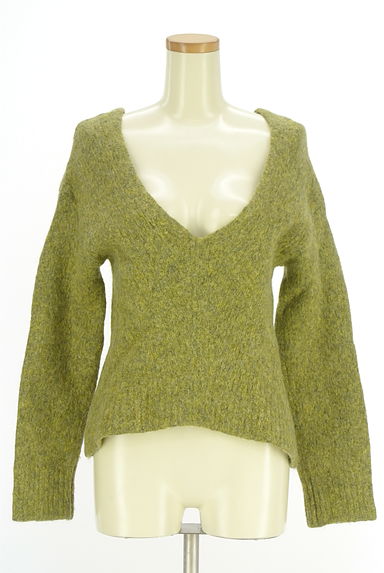 FRAY I.D（フレイアイディー）の古着「Vネックミックスニットトップス（ニット）」大画像１へ