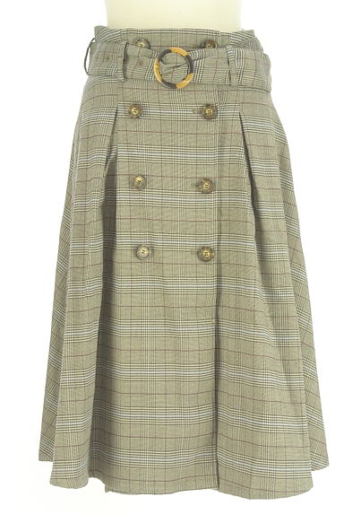 dazzlin（ダズリン）の古着「ミディ丈グレンチェック柄フレアスカート（スカート）」大画像１へ