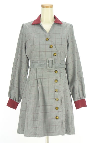 jouetie（ジュエティ）の古着「ベルト付きグレンチェック膝丈シャツワンピ（ワンピース・チュニック）」大画像１へ