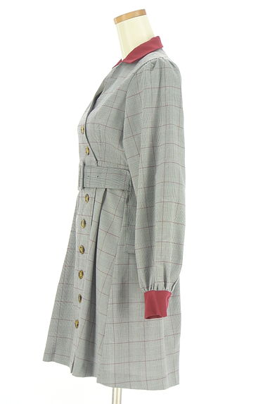 jouetie（ジュエティ）の古着「ベルト付きグレンチェック膝丈シャツワンピ（ワンピース・チュニック）」大画像３へ