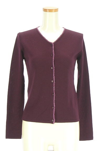 INDIVI（インディヴィ）の古着「ビーズパイピング入りニットカーディガン（カーディガン・ボレロ）」大画像１へ