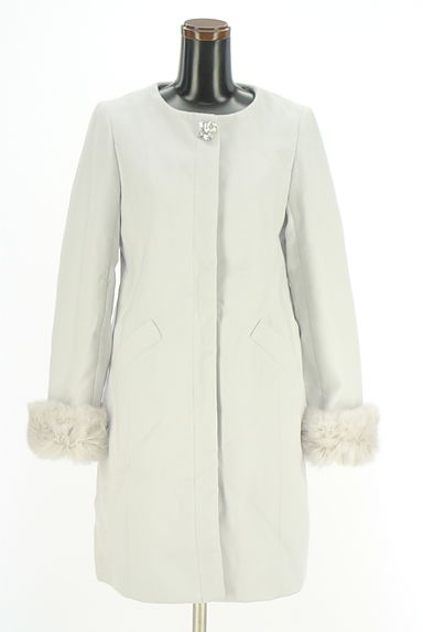 MISCH MASCH（ミッシュマッシュ）の古着「ビジューブローチ付きファー襟ロングコート（コート）」大画像５へ