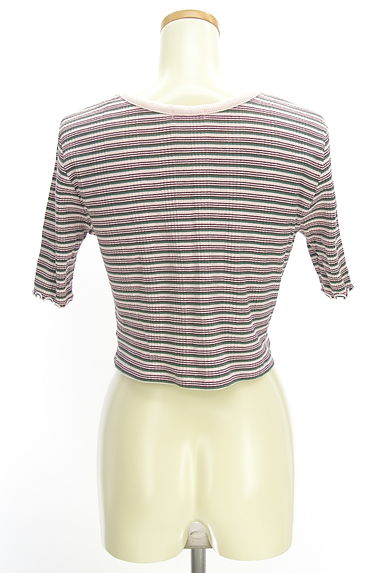 mystic（ミスティック）の古着「メロウフリルボーダーリブカーディガン（カーディガン・ボレロ）」大画像２へ