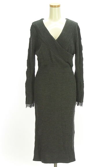 Her lip to（ハーリップトゥ）の古着「カシュクールリブニットワンピース（ワンピース・チュニック）」大画像１へ