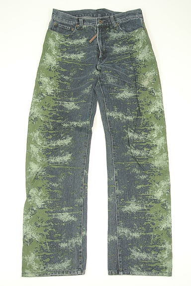 291295=HOMME（２９１２９５オム）の古着「プリントストレートデニムパンツ（デニムパンツ）」大画像１へ