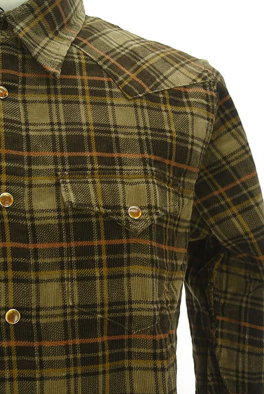 291295=HOMME（２９１２９５オム）の古着「チェック柄コーデュロイシャツ（カジュアルシャツ）」大画像４へ