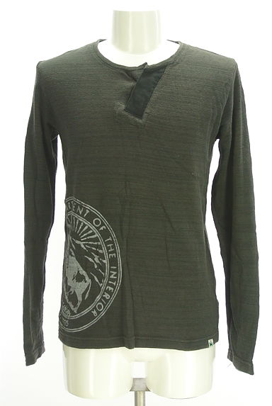 291295=HOMME（２９１２９５オム）の古着「ヘンリーネックプリントカットソー（カットソー・プルオーバー）」大画像１へ