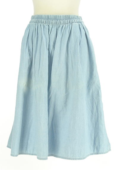 earth music&ecology（アースミュージック＆エコロジー）の古着「ミディ丈シャンブレーデニムスカート（スカート）」大画像１へ