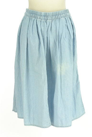 earth music&ecology（アースミュージック＆エコロジー）の古着「ミディ丈シャンブレーデニムスカート（スカート）」大画像２へ