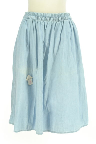 earth music&ecology（アースミュージック＆エコロジー）の古着「ミディ丈シャンブレーデニムスカート（スカート）」大画像４へ