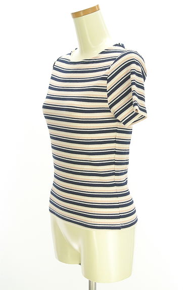 earth music&ecology（アースミュージック＆エコロジー）の古着「マルチボーダーリブカットソー（カットソー・プルオーバー）」大画像３へ