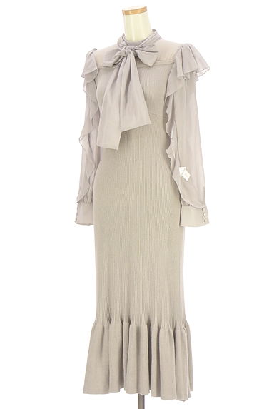 An MILLE（アンミール）の古着「シフォン×リブニットマーメイドロングワンピ（ワンピース・チュニック）」大画像４へ