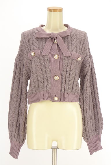 evelyn（エブリン）の古着「パールボタンケーブル編みニットカーディガン（カーディガン・ボレロ）」大画像１へ