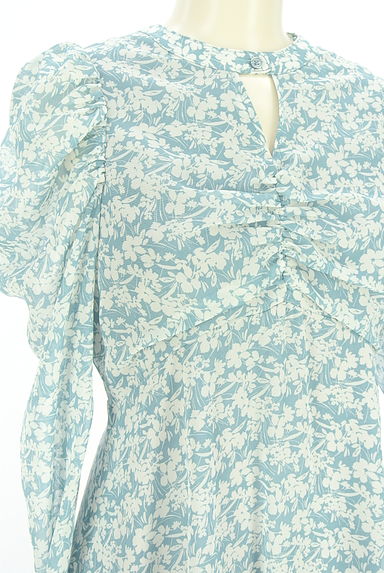 MERCURYDUO（マーキュリーデュオ）の古着「パワーショルダー花柄シフォンワンピ（ワンピース・チュニック）」大画像４へ