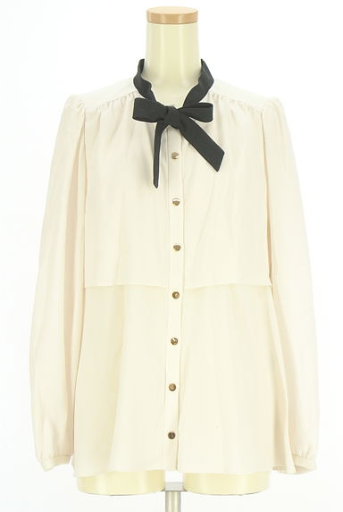 PROPORTION BODY DRESSING（プロポーションボディドレッシング）の古着「バイカラーボウタイフレアブラウス（ブラウス）」大画像１へ