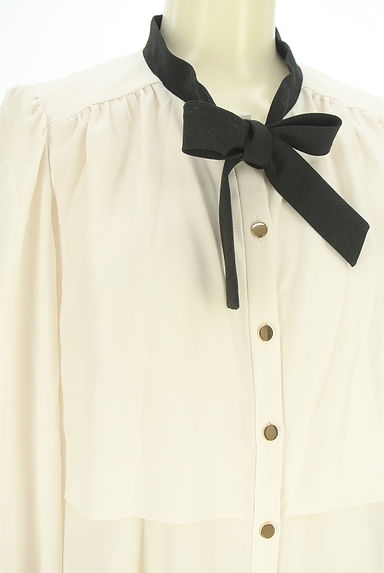 PROPORTION BODY DRESSING（プロポーションボディドレッシング）の古着「バイカラーボウタイフレアブラウス（ブラウス）」大画像４へ