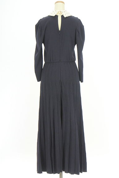 Snidel（スナイデル）の古着「ドット切替ロングプリーツニットワンピース（ワンピース・チュニック）」大画像２へ