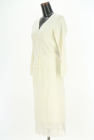 Mystrada（マイストラーダ）の古着「リブカーディガン+レースミモレスカート（セットアップ（ジャケット＋スカート））」大画像３へ