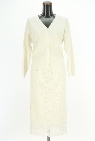 Mystrada（マイストラーダ）の古着「リブカーディガン+レースミモレスカート（セットアップ（ジャケット＋スカート））」大画像４へ