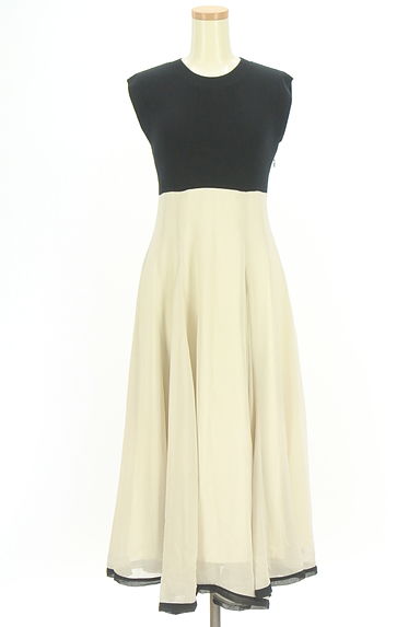 Mystrada（マイストラーダ）の古着「異素材切替ロングフレアワンピース（ワンピース・チュニック）」大画像１へ