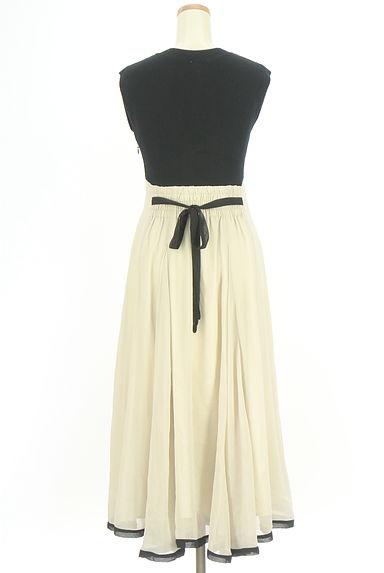 Mystrada（マイストラーダ）の古着「異素材切替ロングフレアワンピース（ワンピース・チュニック）」大画像２へ