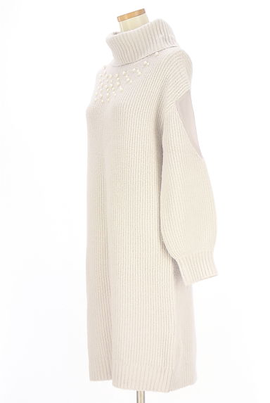 PROPORTION BODY DRESSING（プロポーションボディドレッシング）の古着「パール付きタートルネックニットワンピース（ワンピース・チュニック）」大画像３へ