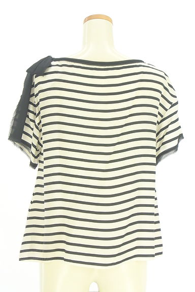 LANVIN en Bleu（ランバンオンブルー）の古着「シフォンリボン付きボーダーブラウス（カットソー・プルオーバー）」大画像２へ