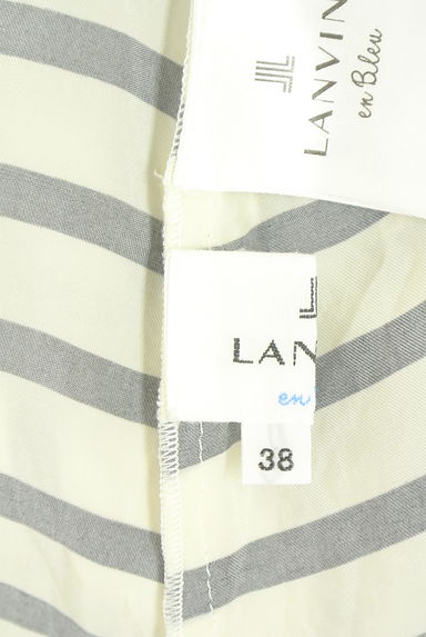 LANVIN en Bleu（ランバンオンブルー）の古着「シフォンリボン付きボーダーブラウス（カットソー・プルオーバー）」大画像６へ