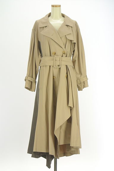 FRAY I.D（フレイアイディー）の古着「グレンチェック切替ロングトレンチコート（トレンチコート）」大画像１へ