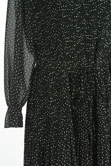 Mila Owen（ミラオーウェン）の古着「ドット柄ベルト付きプリーツシフォンロングワンピース（ワンピース・チュニック）」大画像５へ