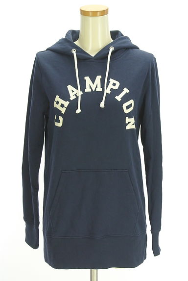 Champion（チャンピオン）の古着「フロッキーロゴミドル丈パーカー（スウェット・パーカー）」大画像１へ