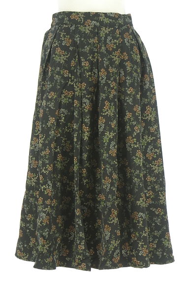 earth music&ecology（アースミュージック＆エコロジー）の古着「花柄タックミモレスカート（ロングスカート・マキシスカート）」大画像１へ