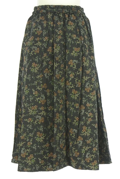 earth music&ecology（アースミュージック＆エコロジー）の古着「花柄タックミモレスカート（ロングスカート・マキシスカート）」大画像２へ