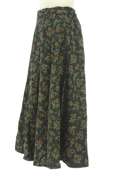 earth music&ecology（アースミュージック＆エコロジー）の古着「花柄タックミモレスカート（ロングスカート・マキシスカート）」大画像３へ