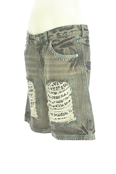 Candy Stripper（キャンディストリッパー）の古着「ダメージ加工デニムショートパンツ（ショートパンツ・ハーフパンツ）」大画像３へ