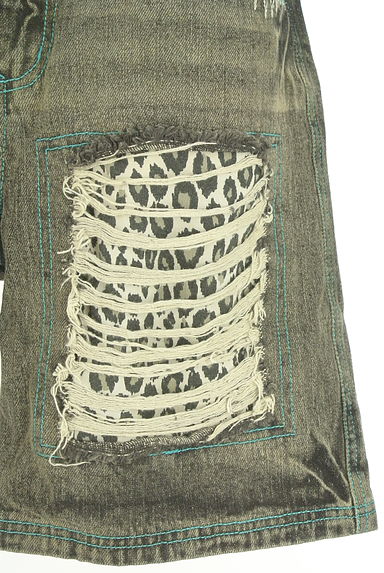 Candy Stripper（キャンディストリッパー）の古着「ダメージ加工デニムショートパンツ（ショートパンツ・ハーフパンツ）」大画像５へ