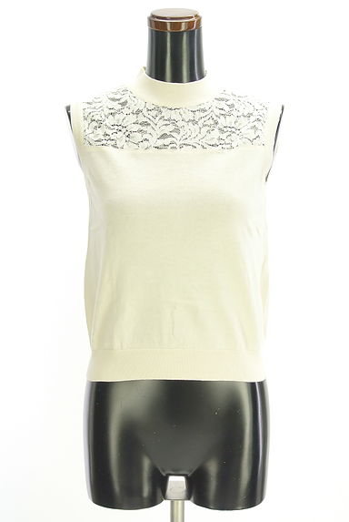 UNITED ARROWS（ユナイテッドアローズ）の古着「レースヨークノースリ薄手ニット（カットソー・プルオーバー）」大画像１へ