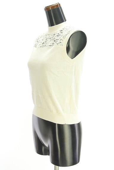 UNITED ARROWS（ユナイテッドアローズ）の古着「レースヨークノースリ薄手ニット（カットソー・プルオーバー）」大画像３へ