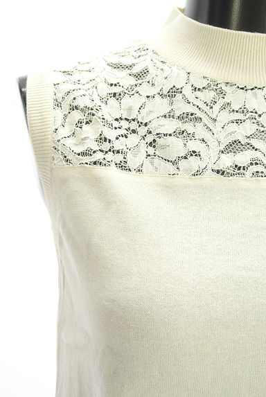 UNITED ARROWS（ユナイテッドアローズ）の古着「レースヨークノースリ薄手ニット（カットソー・プルオーバー）」大画像４へ