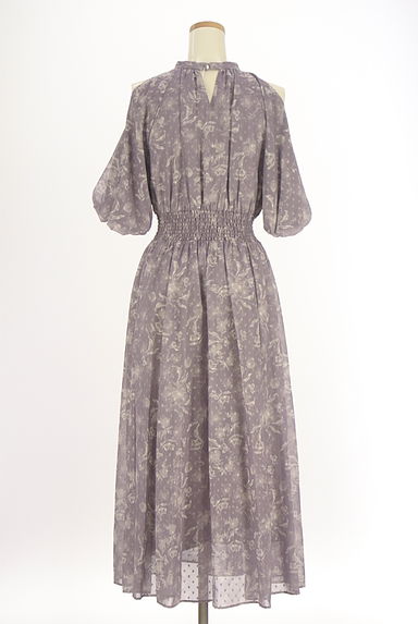 PROPORTION BODY DRESSING（プロポーションボディドレッシング）の古着「オープンショルダー花柄シフォンロングワンピ（ワンピース・チュニック）」大画像２へ