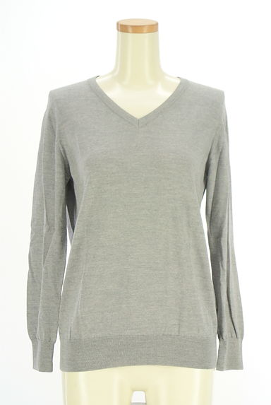 INDIVI（インディヴィ）の古着「Vネックハイゲージニット（ニット）」大画像１へ