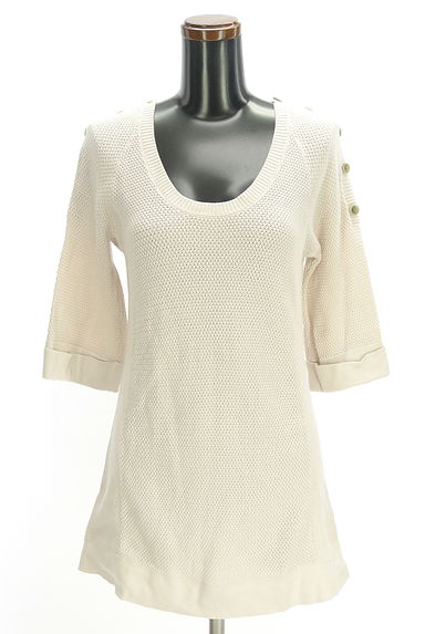 la.f...（ラエフ）の古着「6分袖透かし編みフレアミドルニット（ニット）」大画像１へ