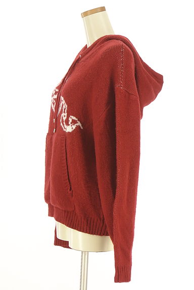 BUBBLES（バブルス）の古着「リボン柄オーバーサイズニットパーカー（ニット）」大画像３へ