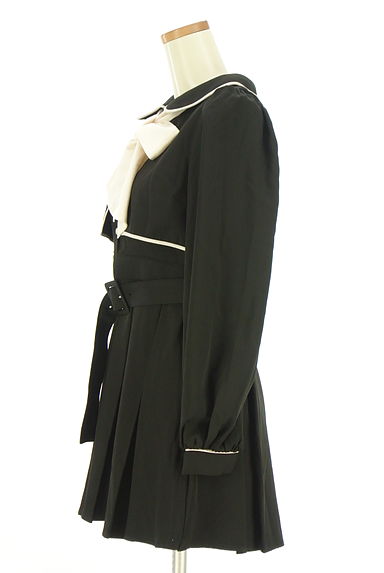 BUBBLES（バブルス）の古着「ボウタイ付きレイヤード風膝上ワンピース（ワンピース・チュニック）」大画像３へ