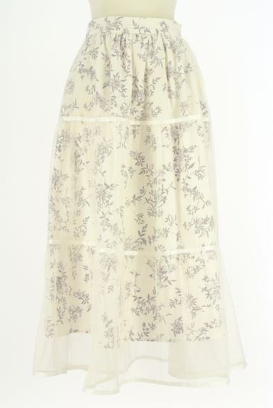 クリックで大画像表示 An MILLE(アンミール)の古着「花柄チュールロングスカート(ロングスカート・マキシスカート)」大画像1へ