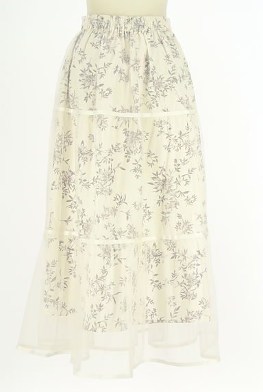 クリックで大画像表示 An MILLE(アンミール)の古着「花柄チュールロングスカート(ロングスカート・マキシスカート)」大画像2へ