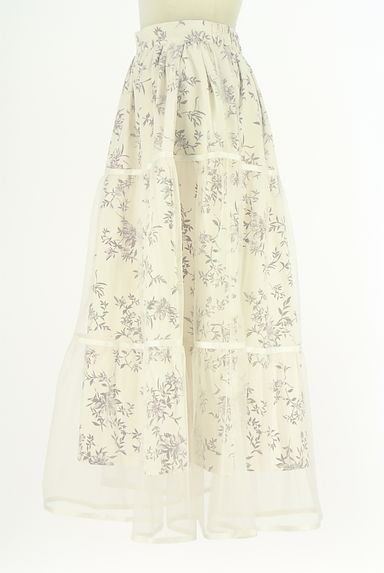クリックで大画像表示 An MILLE(アンミール)の古着「花柄チュールロングスカート(ロングスカート・マキシスカート)」大画像3へ